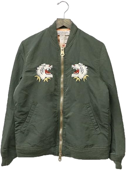 【新品】REMI RELIEF　スカジャン ナイロン66ボマーJK 虎 熊 刺繍 新品】REMI RELIEFスカジャン ナイロン66ボマーJK 虎 熊 刺繍